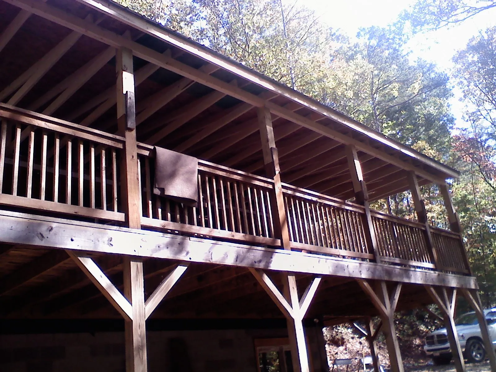 Timber framing under a new elevated porch and deck — Roof Leak Repair in Meadowview by Roofing Brothers